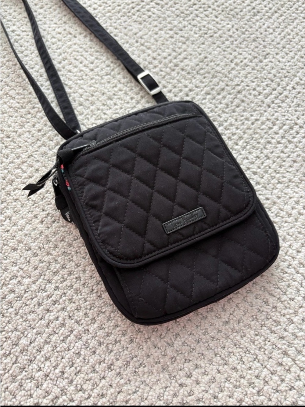 Vera Bradley Black Mini Hipster crossbody Bag Purse